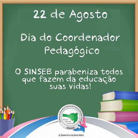 SINSEB homenageia o "Dia do Coordenador Pedagógico" em suas redes.