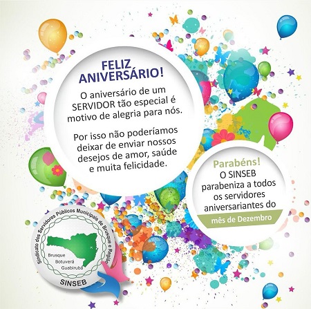 Parabenizamos todos os nossos sócios aniversariantes deste mês de Dezembro.